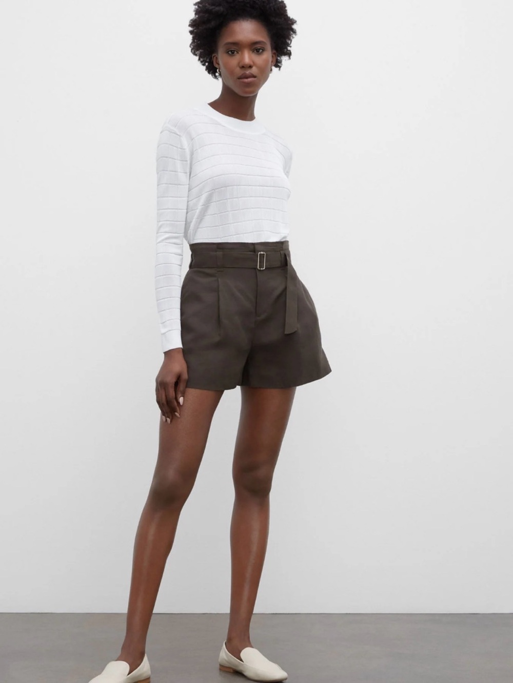 Club Monaco Darcee High-Waist Belted pleated Shorts